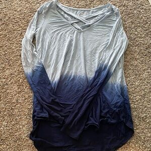 American Eagle Blue Ombre Long Sleeve Top